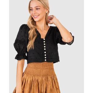 KOCH Piper Top Black Caviar  Nwt Size Small